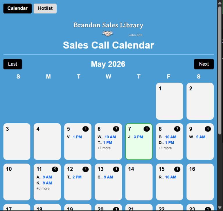 BSL Calendar Pic